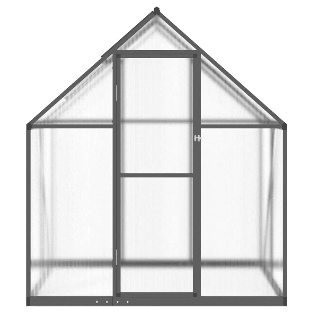 IKAYAA Gewächshaus mit Fundamentrahmen Gewächshaus Aluminium für den Garten Treibhaus Gartenhaus Winterfest Aufzucht Tomatenhaus Frühbeet und Pflanzenhaus-Anthrazit-169 x 114 x 195 cm