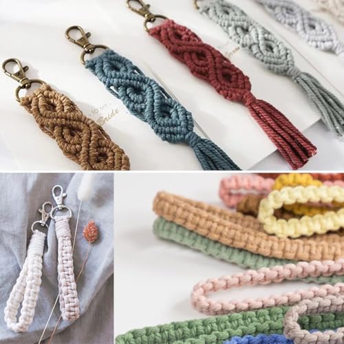 Suo Long Makramee-Set für Anfänger - DIY Schlüsselanhänger-Kit mit Anleitung und 3mm Garn – Bild 4