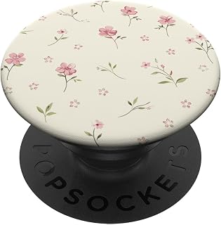 Beige Pink Floral Ditsy Pattern PopSockets Adhesive PopGrip