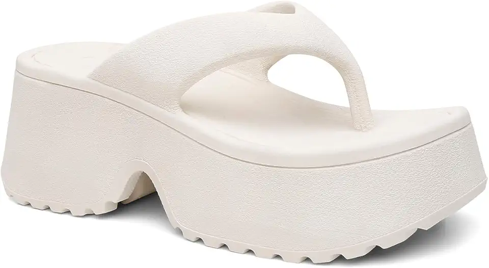 Sandália Plataforma Feminina Estilo Chunky Salto Alto Confortável Solado Tratorado Tendência Fashion