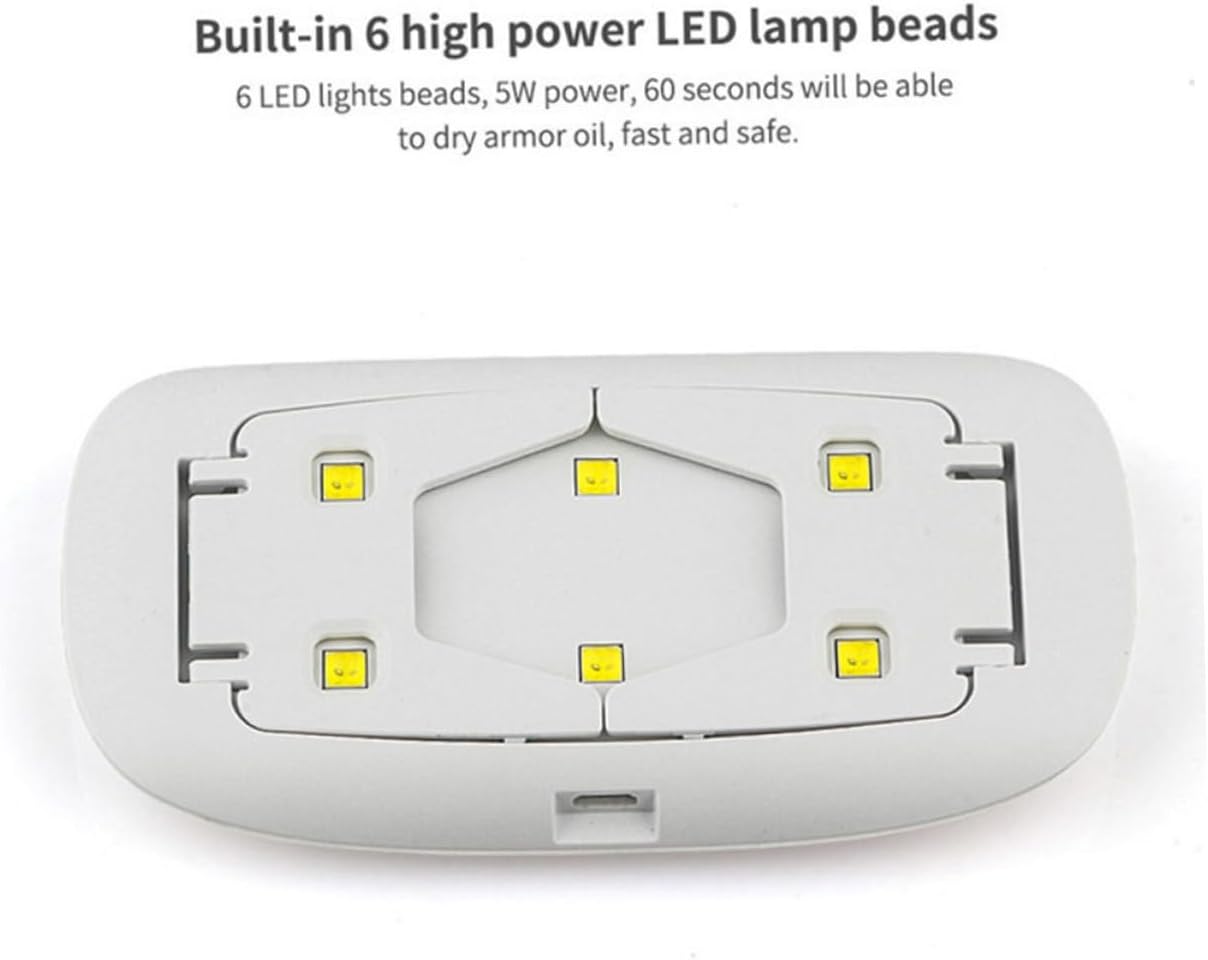 6w Foldable Mouse Shape Nail Dryer Lamp USB Mini Polish Lamp for Home Nail Salon Use Efficient Timer Portable White