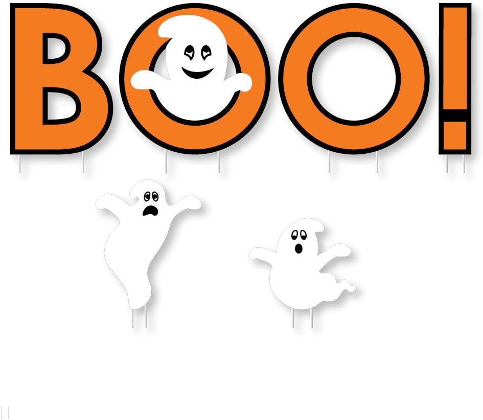 Big Dot of Happiness Spooky Ghost - Yard Sign Outdoor Lawn Decorations - Halloween Party Yard Signs - Boo