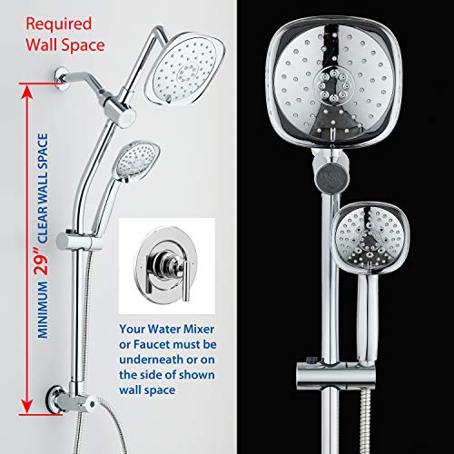 image for HOTEL SPA - Shower Heads with Handheld Spray - High Pressure Shower He