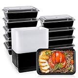 MUCHII 34 oz Disposable Meal Prep Container With Lids, [30 Pack] Disposable To Go Containers With Li