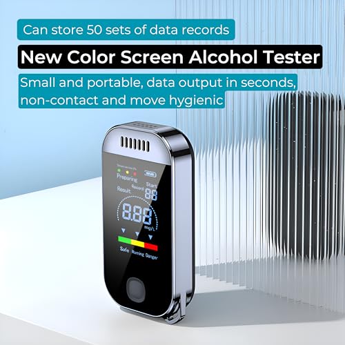 Image of Dewire Portable Digital Breathalyzer with 50 Test Memory, Non-Contact Testing, USB-C Charging, Professional Alcohol Breath Tester with HD Display - for Personal & Professional Use