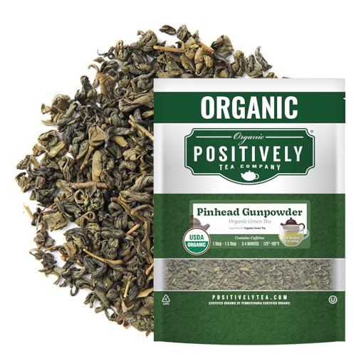 Organic Positively Tea Company, Pinhead Gunpowder Green Tea, Loose Leaf,