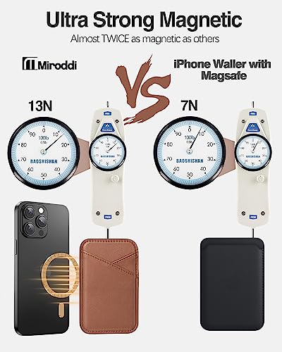 Image of Miroddi for MagSafe Wallet, Magnetic Wallet Card Holder for iPhone 16 /15 /14 /13 /12 Series, 0.12 inch Invisible Ultra-Thin Magnetic Phone Wallet, 2 Independent Card Slot, Vegan Leather, Brown