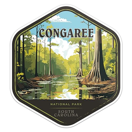 Congaree National Park Sticker - Waterproof Vinyl Decal for Car Bumper, Laptop, Water Bottle, Wall, and Window, Size - 3'' Longer Side