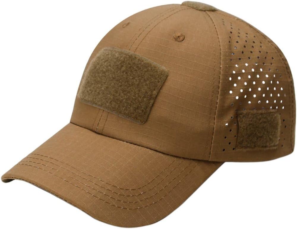 Mens Military Tactical Hat Tactical Baseball Cap Breathable Military Hats with Glasses Hole Outdoor Sports Hunting Hat