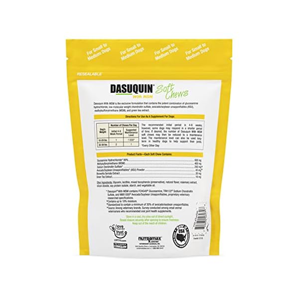 Nutramax Dasuquin with MSM Soft Chews, Small/Medium Dog, 84 Count Nutramax Dasuquin with MSM Soft Chews, Small/Medium Dog, 84 Count