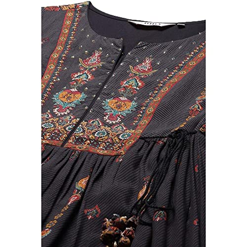 Image of BIBA Solid Rayon Flared Fit Women Kurta