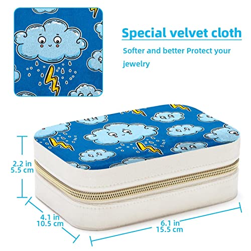 Boîte à bijoux portable Raining Cloud pour boucles d'oreilles et bagues
