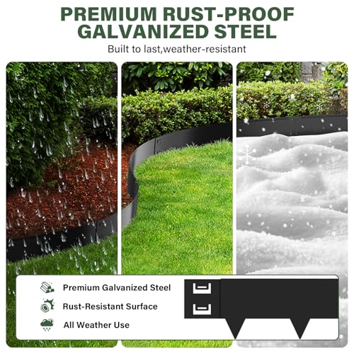 Galvanized Steel Landscape Edging - 40 Inch Strips, 8 Inch Depth, 6-Pack Black Bendable Metal Edging - 20FT Total Length by Gardenaire - Used condition - Image 6