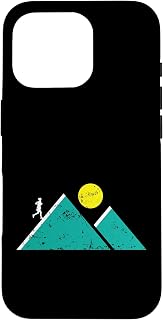 Trail Running Mountain Silhouette Sun Case for iPhone 16 Pro