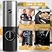 Electric Salt and Pepper Grinder Set, RIGHTWELL 2 PCS Adjustable Coarseness Pepper Grinder Mill with Storage Base and LED Light, Automatic Ceramic Core Salt Grinder for for Kitchen, BBQ, Camping,70ml