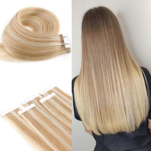 Neitsi 12inch M Tape in Hair 100% Remy Straight Tape Human Hair Extensions 10pcs 12.5g (P18K/613)