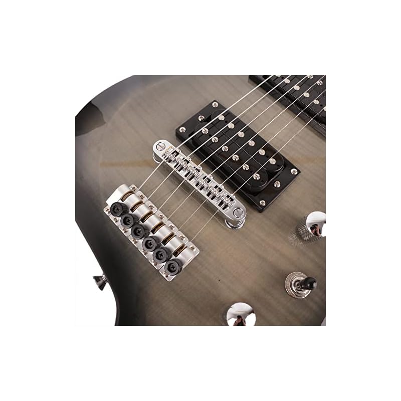 Fojill Full Scale Length Travel Portable Black Electric Guitars Mini