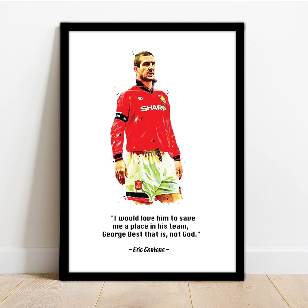 Manchester United - Man UTD - ERIC Cantona Quote Framed Illustration Print Poster