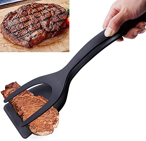Multifunction Silicone Spatula Shovel Pliers Non-Stick for Pancake, Hamburger, Eggs. French Toast, Omelet, Fried Egg Turners Grip and Flip Spatula Bread Tongs Cooking Tool Kitchen Utensils