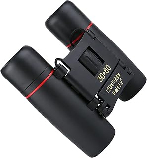 ARTIBETTER ミニ双眼鏡 ポータブル 暗視双眼鏡 子供用 アウトドア 望遠鏡 科学実験 おもちゃ ポケットサイズ (ブラックレッドメンブレン)