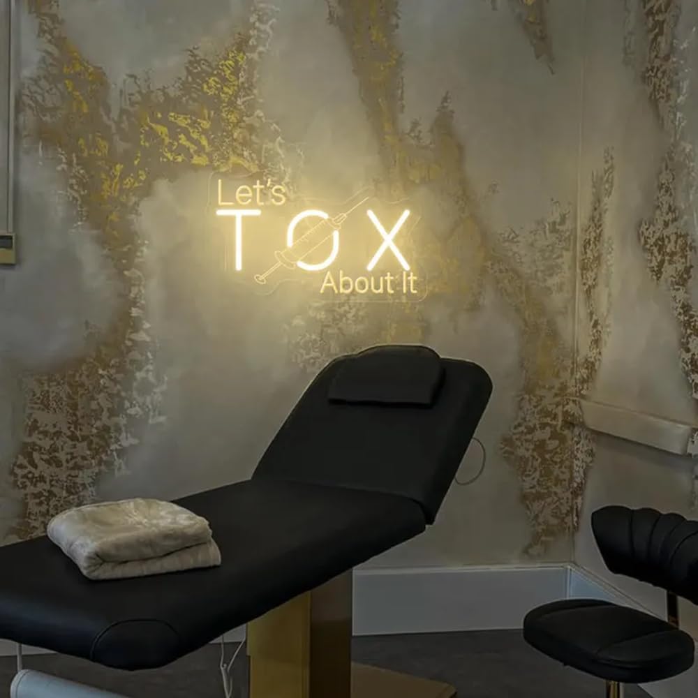 Let's Tox about it, Custom Botox Neon Sign, Business Sign, Injector Spa Studio Decor, Botox Art Neon Sign, Beauty Spa Sign, Medspa Decor Size:20inches