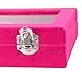 Pasutewel Velvet Glass Ring Jewellery Display Storage Box Jewelry Holder Storage Organizer Stand 7 Slots (Pink)