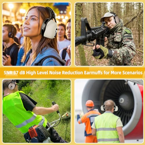 Fanke Protetores auriculares com cancelamento de ruído NRR34 para redução de ruído com bolsa de poei