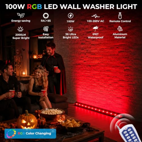 HOMINGLUX 2Pack RGB Wall Washer Lights 100W Outdoor LED Light Bar by HOMINGLUX - Used condition - Image 2
