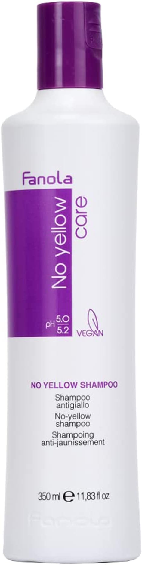 Fanola No Yellow Purple Shampoo - Purple Color Depositing Shampoo for Blondes, Bleached & Grey Hair - Formulated with Violet Pigment to Remove Brassy Tones from Hair (11.83 Fl oz)