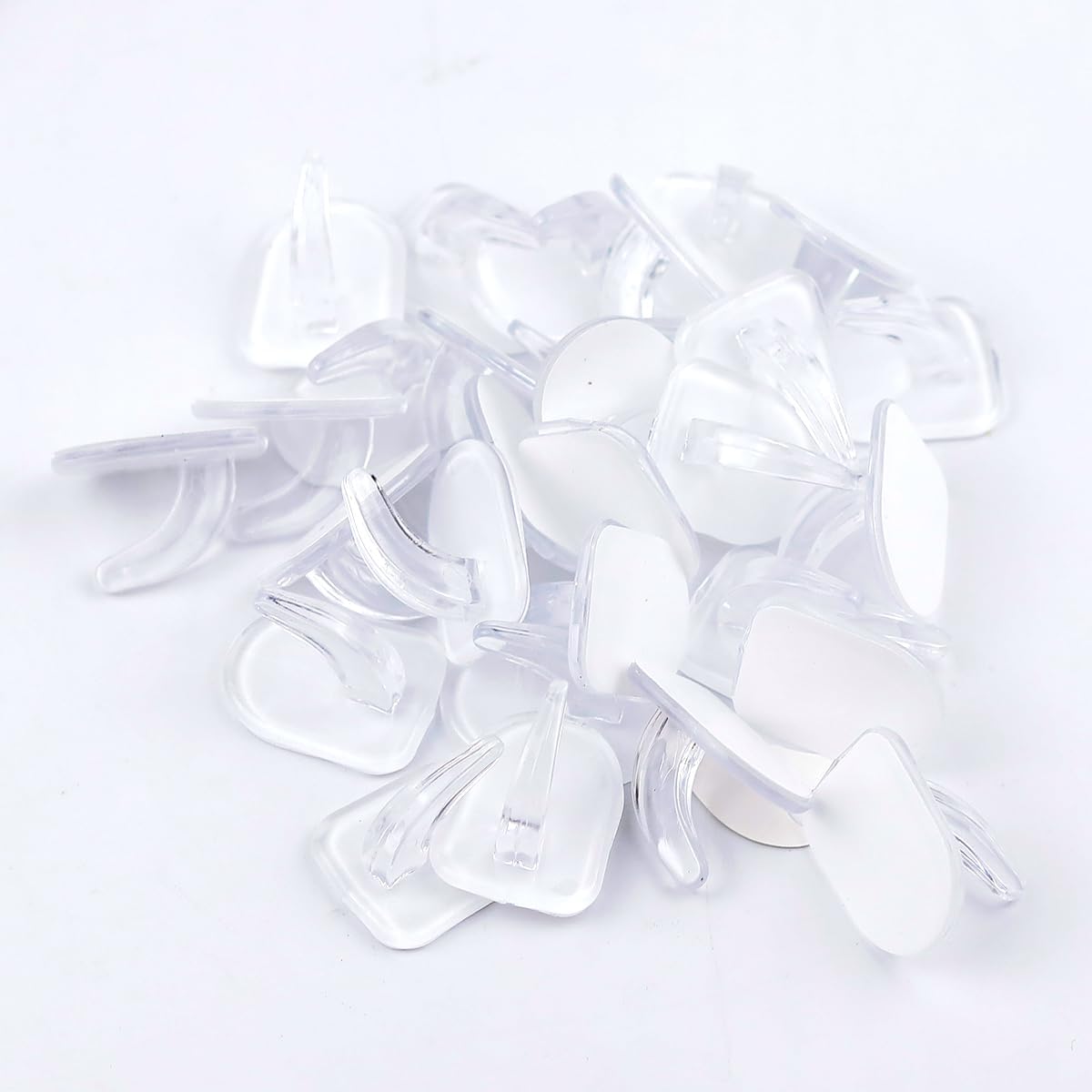 40 Pieces Clear Adhesive Wall Hooks for Walls No Damage, Transparent Reusable Seamless Hangers Without Nails Small Acrylic Sticky Hooks for Kitchen Bathroom Bedroom Office