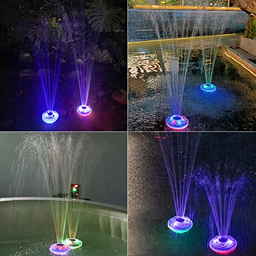 Floating Pool Fountain With Lights, Rechargeable Battery Powered Floating Water Fountain,Bird Bath Fountains Ip68 Waterproof, 2 Modes Pool Waterfall Fountain For Above Ground Pools, Pond, Outdoor-1Pc #TOP4