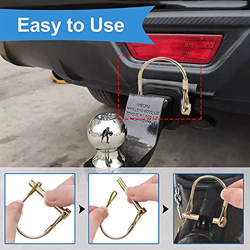 INCREWAY Drahtschlossstift, 5 Stück, 6 mm, verzinkter Schaft, Verriegelungsstift, quadratische Schlaufe, Drahtschlossstift für Schienen, Bauernhof, Rasen