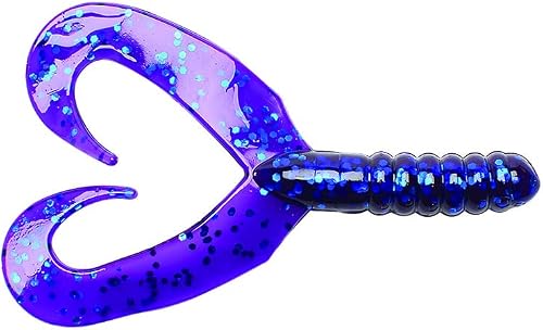 Big Bite Baits 2" Twin Tail GRUB/Electric Grape (10 Pack)