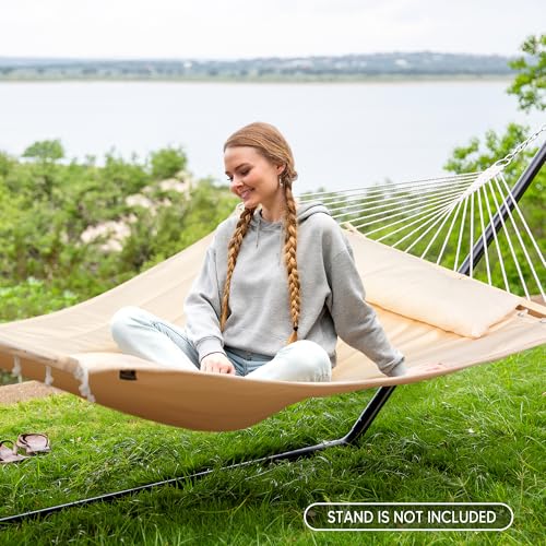 Image of SUNCREAT Hammocks Replacement Hammock for Stand, 475 lbs Capacity, Two Person Backyard Hammock for Outside, Beige