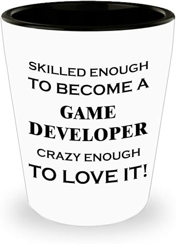 Miniatura 1 de Gifts Idea for Skilled Game Developer Designer Shot Glass Tequila Shotglass Novelty Drinkware - Video Gaming Design Dev Team Development Funny Cute