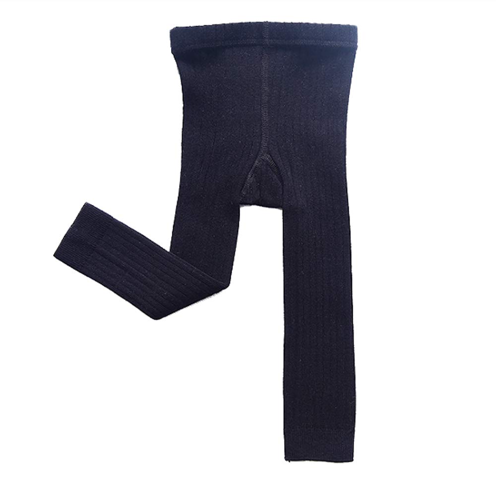 Ding-dong Baby Kid Girl Knitted Striped Leggings(Black,6-12M)