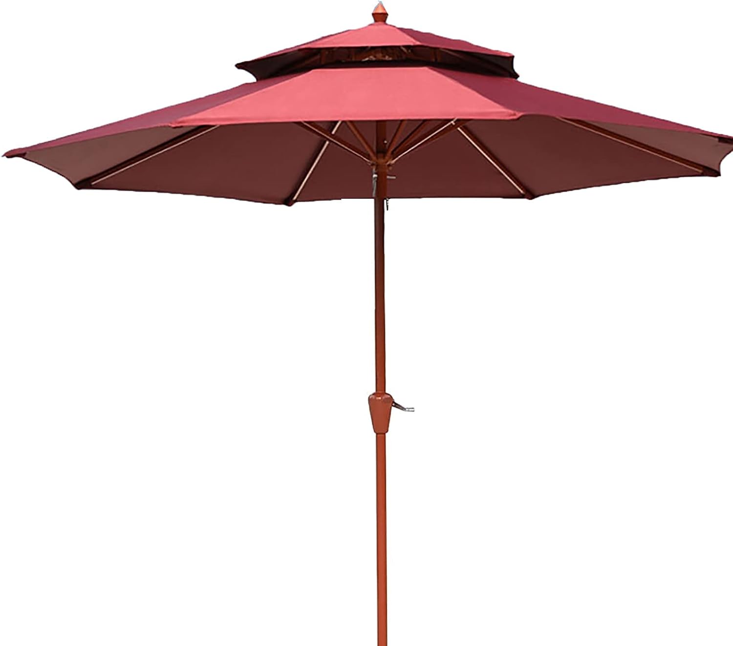 LSLYTQ Cantilever Parasol Umbrella Round Red Patio Umbrella, UV Protection Sun Protection Garden Parasol with Easy Tilt Adjustment Crank Handle,Wood Texture good