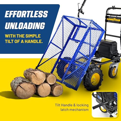 Image of Goodyear Electric Power Wagon - 48V Utility Cart, 660 Lb Load Capacity