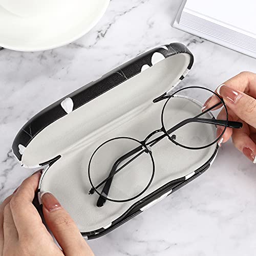 Image of MoKo Double Eyeglass Case, Contact Lens Case with Mirror Tweezers Remover, 2 in 1 Double Sided Portable Contact Lens Box Holder Container Soak Storage Kit Sunglasses Pouch for Men & Women