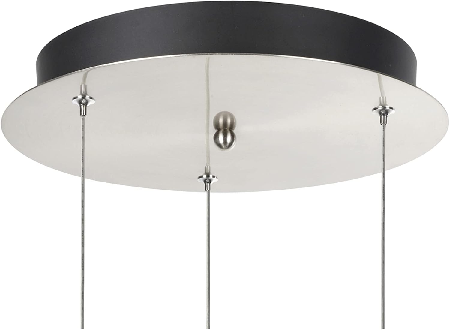 Aspen Creative 61030 Adjustable LED 3 Light Hanging Pendant Ceiling Light, Contemporary Design in Brushed Nickel Finish, Metal Shade, 11" Wide