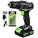 Price comparison product image LETTON 20V MAX Lithium Ion Cordless Drill, Power Drill with Work Light, 3/8 inches Keyless Chuck, 19+1 Position, Single Speed (0-600RPM)- 1.3Ah Battery & Charger
