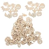 HOMSFOU 200 Stck Halloween Holzplättchen DIY Basteln Holzornamente Kreative Holzdekoration für...