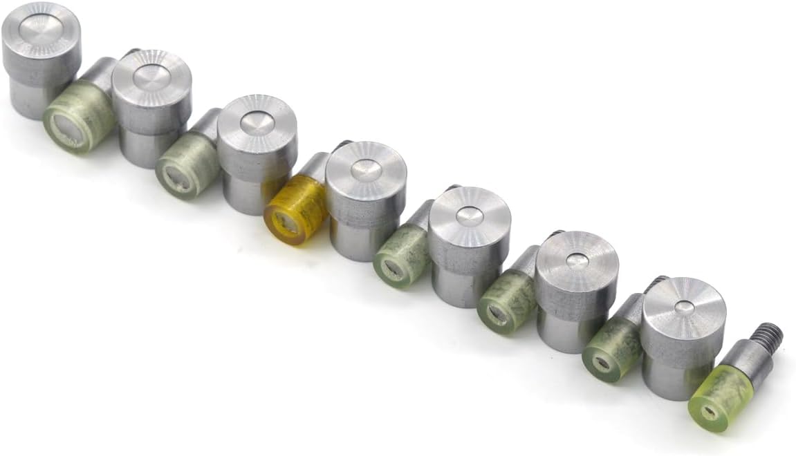 Yalando 7 Sets Double Cap Rivet Dies Mould Tool for Hand Press Machine Size 5 mm 6 mm 7 mm 8 mm 9 mm 10 mm 12 mm DIY Craft Supplies