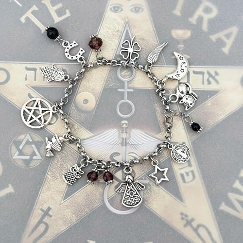 SIMBOLIKS Amuletos pulsera bruja protección mal de ojo y hechizos atraer buena suerte y fortuna brazalete witch Pulsera de Protección Wicca y Brujería Amuleto de Brujas y Talismán
