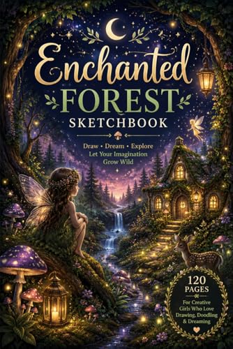 Enchanted Forest Sketchbook for Girls: A Magical Travel-Size Sketch Book for Creative Kids Who Love Drawing, Doodling & Dreaming
