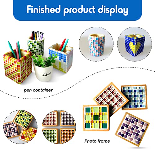 400G Colorful Ceramic Mosaic Tiles For Crafts, Square Ceramic Mosaic Tiles Stained Glass Chips Vases Picture Frames Flowerpots Tiny Mosaic Pieces For Diy Home Decoration Art(Cute Colors) #TOP5