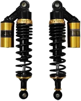 Motorcycle Shock Absorber Universal 345mm Motorcycle 8mm Spring Air Shock Absorber Rear Suspension for Motor Scooter for ATV Quad G&Black