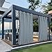 Produktbild Clothink Outdoor Vorhang Ösen Oben Unten Anti-Verblassen Windschutz Sonnenschutz Sichtschutz Wetterfest, Terrasse Balkon Pergola (Grau, 132x275cm)