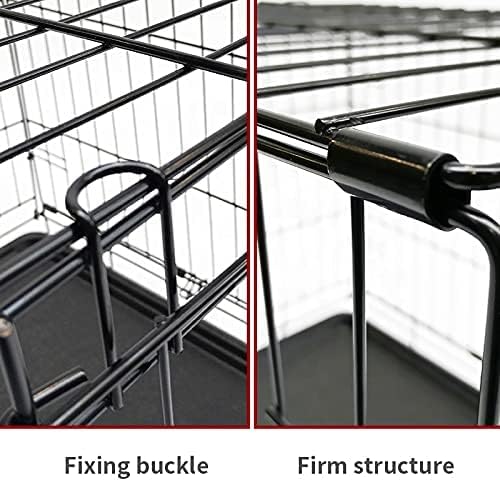 BUNNY BUSINESS UNDERDOG Metal Dog Crate / Cage  Pet Black Metal Folding Cage with 2 Doors Sliding Chew Resistant Plastic Base Tray Heavy Duty Puppy Training Solution (24" Small, Dog Crate)