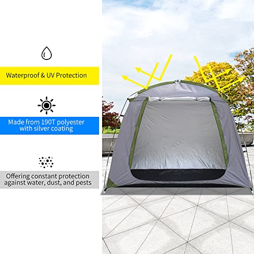 Moniss Barraca de armazenamento de bicicleta ao ar livre impermeável à prova d'água de poliéster re